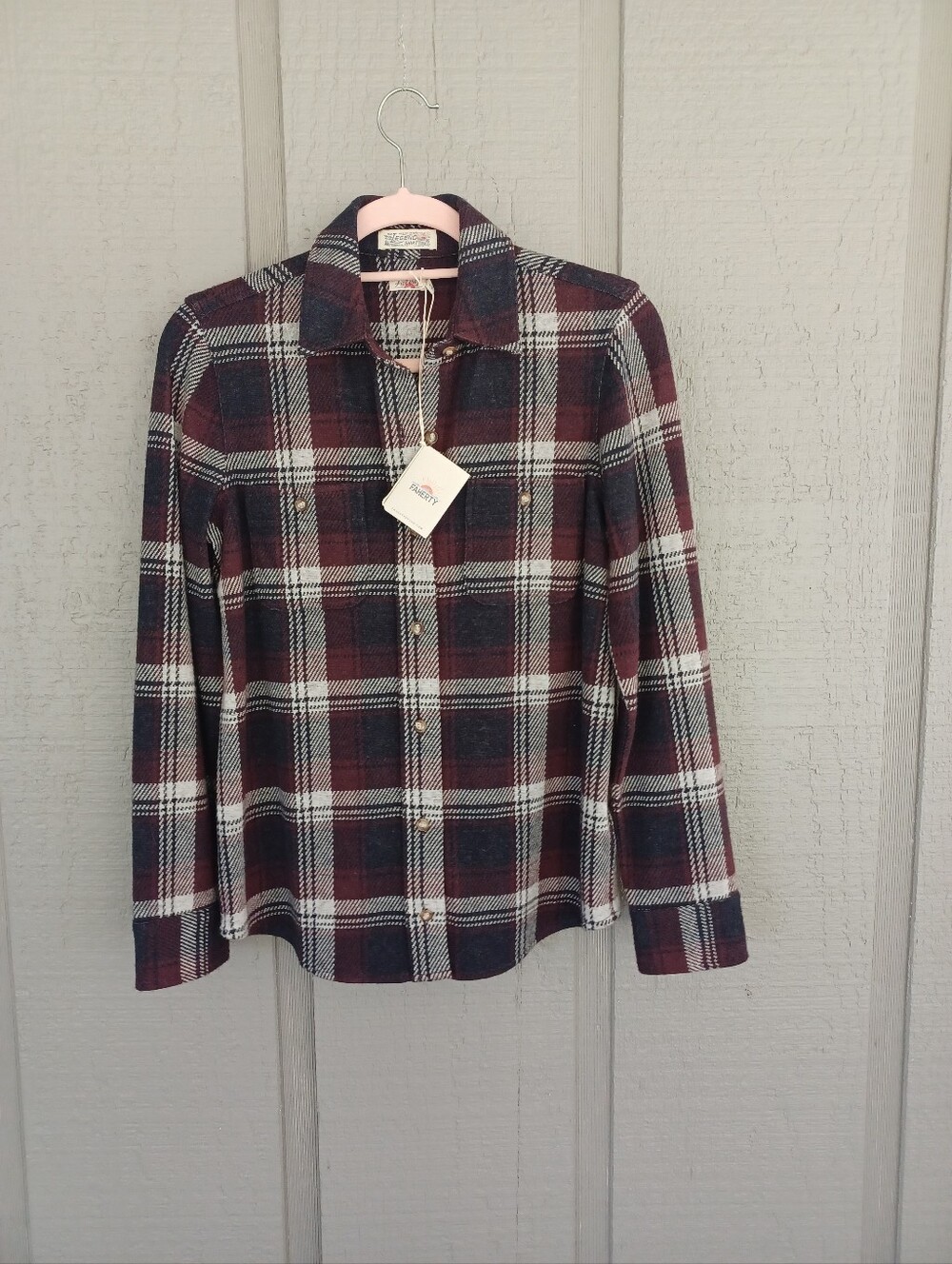 Faherty Legend Sweater Shirt Size XS Long Sleeve Button Middlecreek Moon Plaid